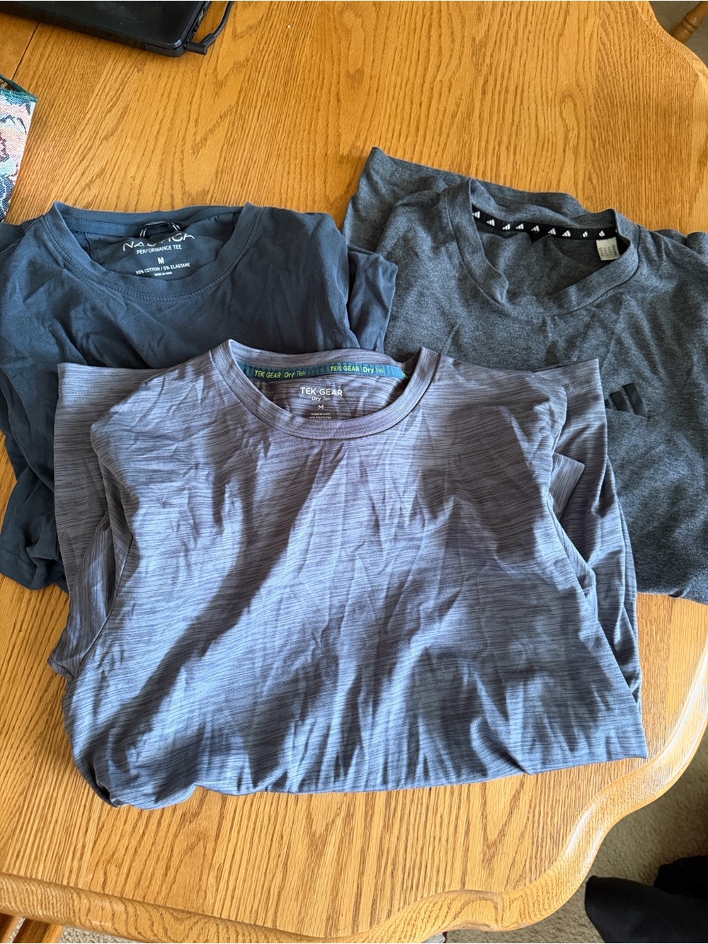Three men’s tshirts, Tek Gear, Adidas, & Nautica